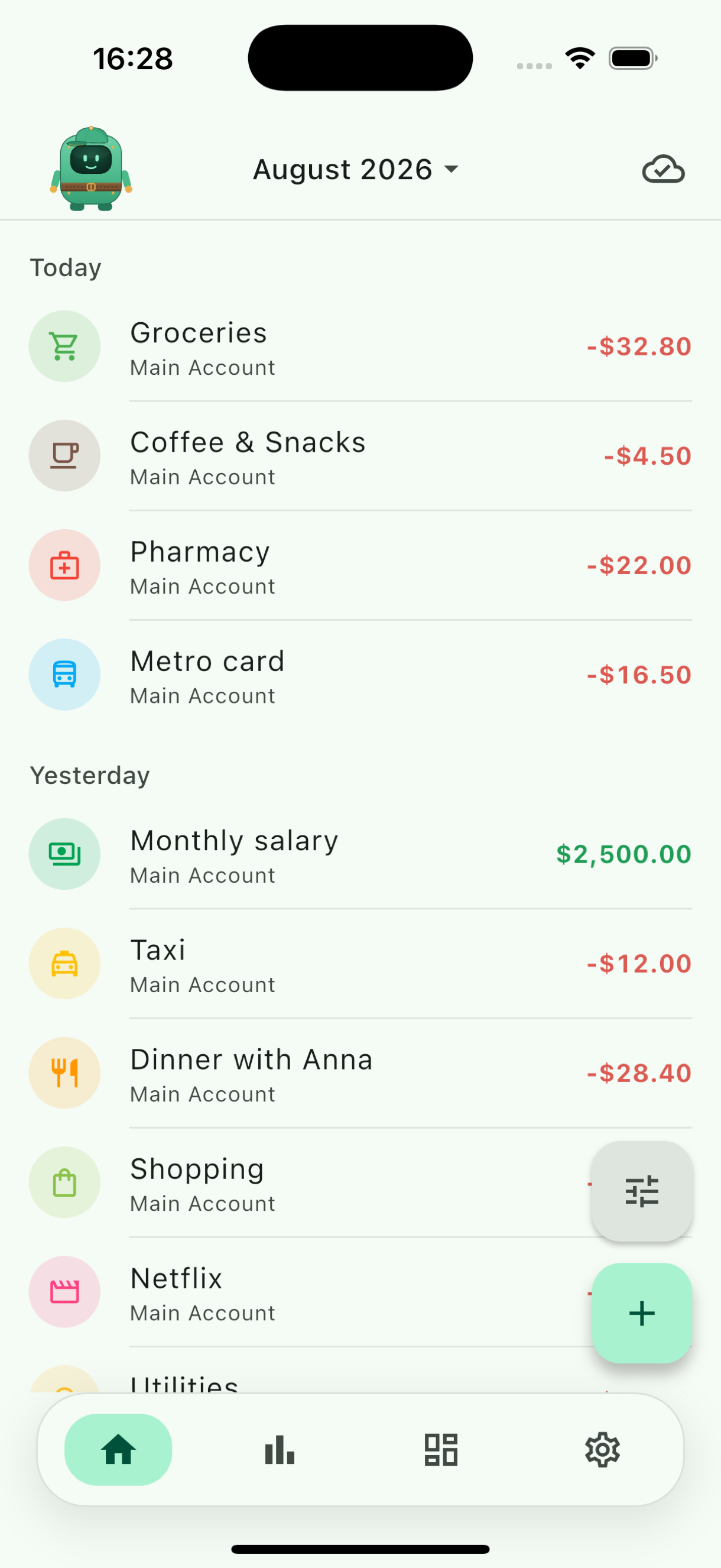 Monva home screen