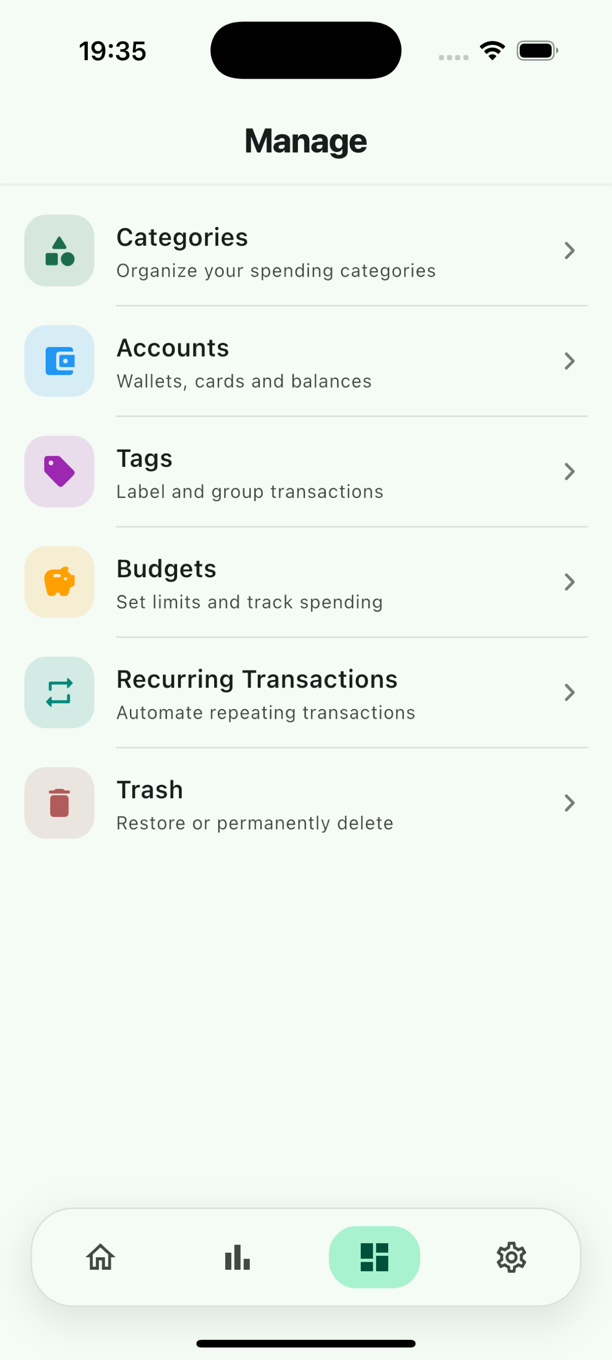 Manage budgets and accounts