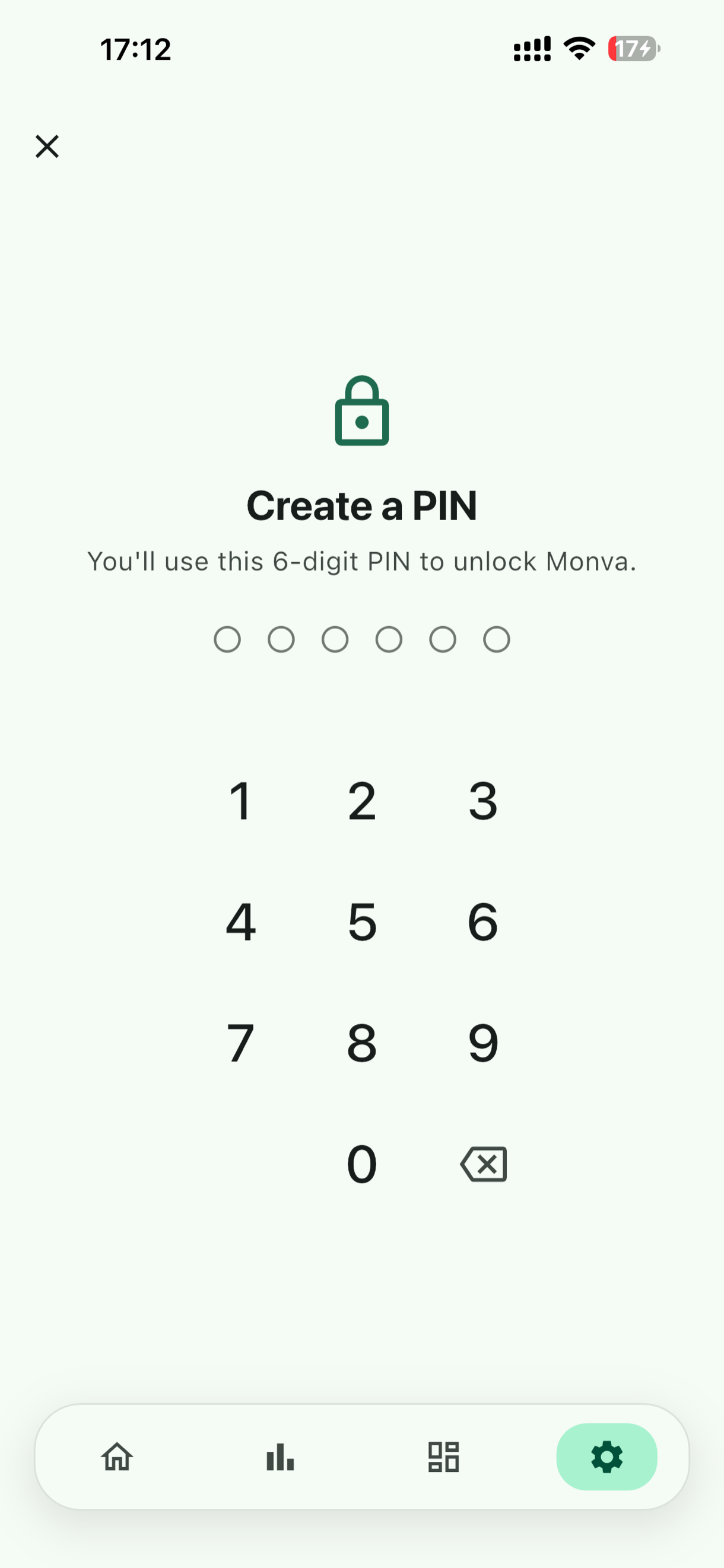 App lock with PIN and biometrics