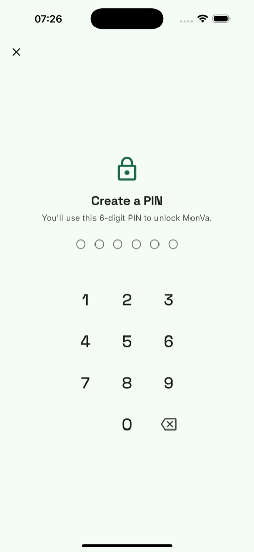 App lock with PIN and biometrics